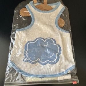 Louis Dog “Name Me” Blue and White Top. Size  Large. NWT.